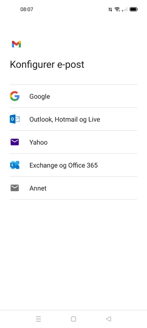 Velg Outlook, Hotmail og Live