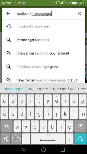 Saisissez le nom de l'appli et sélectionnez Rechercher