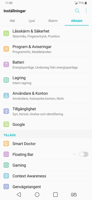 Välj Användare & Konton