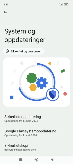 Velg Google Play-systemoppdatering