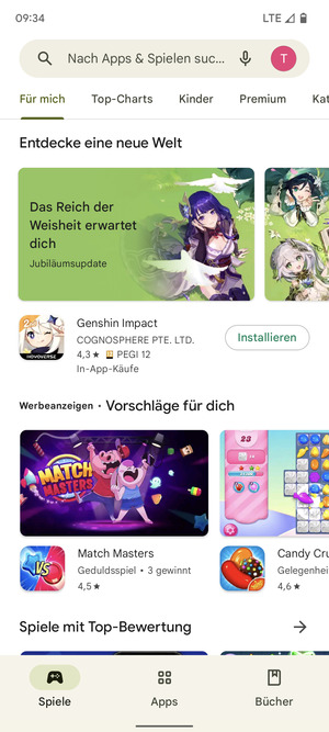 Wählen Sie die Suchleiste