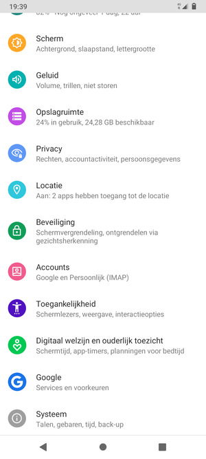 Scroll naar en selecteer Beveiliging