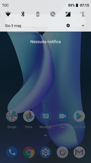 Scorri nuovamente verso il basso il menu in alto