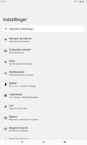 Vælg Netværk og internet