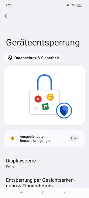 Wählen Sie Displaysperre
