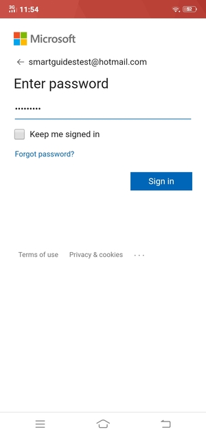 Enter your password and select Sign in