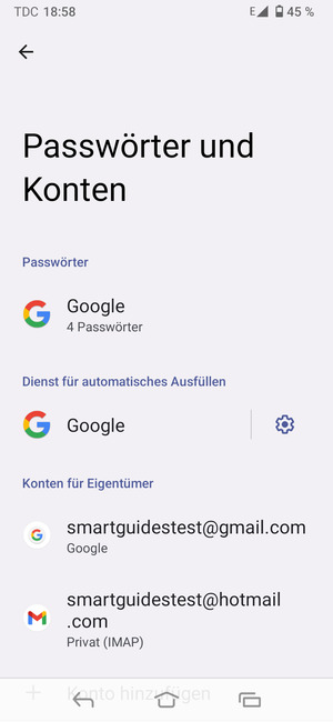 Wählen Sie Ihr Google Konto