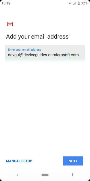Enter your Email address and  select MANUAL SETUP