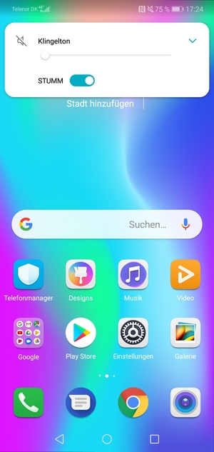 Wählen Sie STUMM für Lautlos-Modus