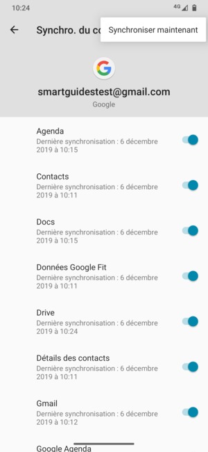 Sélectionnez Synchroniser maintenant