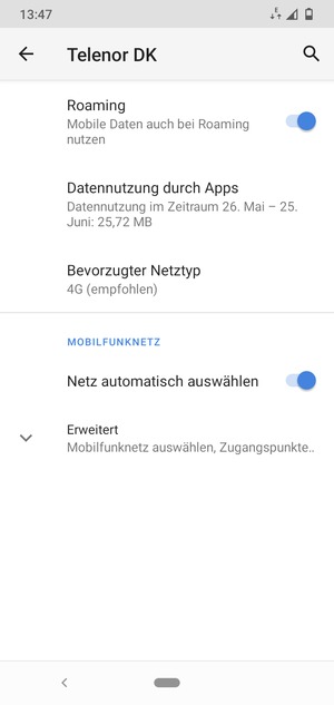 Schalten Sie Roaming an oder aus