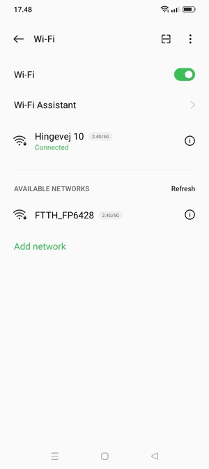 You are now connected to the Wi-Fi network
