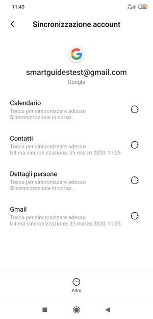 Le tue informazioni verranno sincronizzate