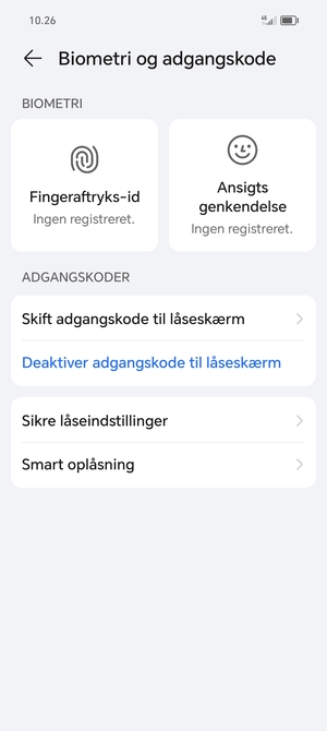 Din telefon er nu sikret med en skærmlås