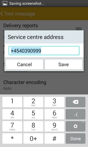 Enter the Service centre number and select Save