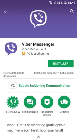 Vælg INSTALLER