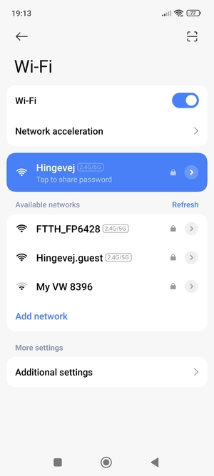 You are now connected to the Wi-Fi network