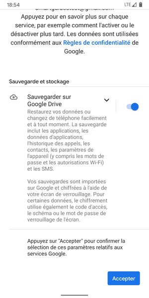 Sélectionnez Accepter