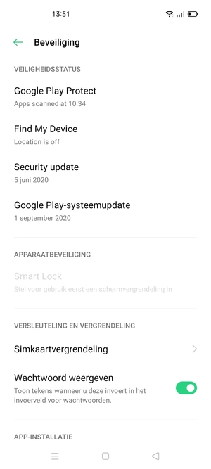 Scroll naar en selecteer Simkaartvergrendeling