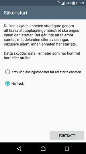 Välj FORTSÄTT