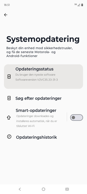 Vælg Søg efter opdateringer