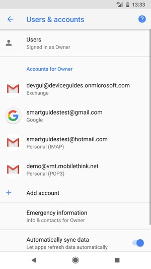 Select your Google account