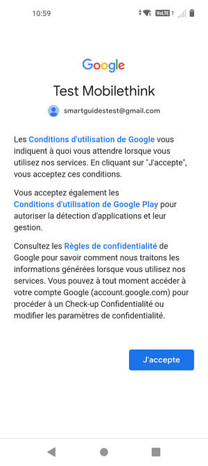 Sélectionnez J'accepte