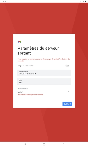 Sélectionnez SUIVANT