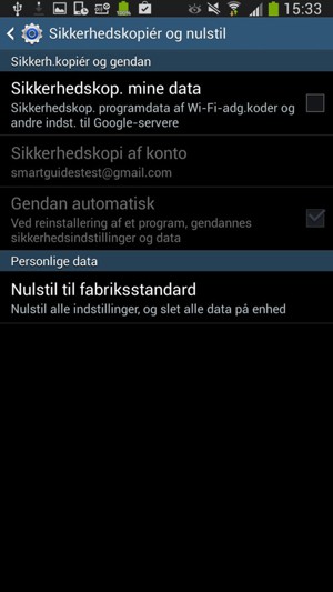 Marker tjekboksen Sikkerhedskop. mine data