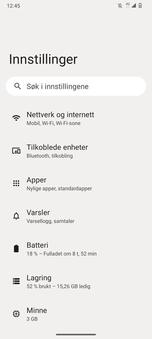 Velg Nettverk og internett