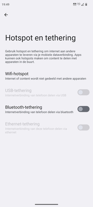 Selecteer Wifi-hotspot