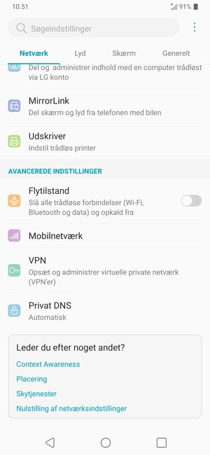 Scroll til og vælg Mobilnetværk