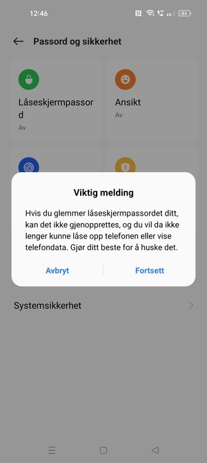 Velg Fortsett