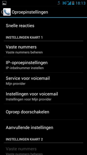 Selecteer Service voor voicemail