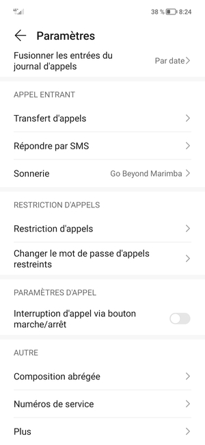 Faites défiler et sélectionnez Plus