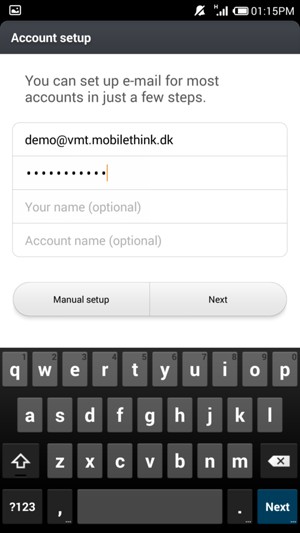 Give your account a name and enter your name. Select Next
