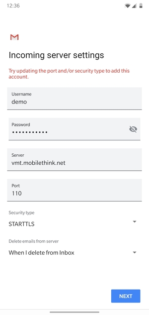 Select Security type