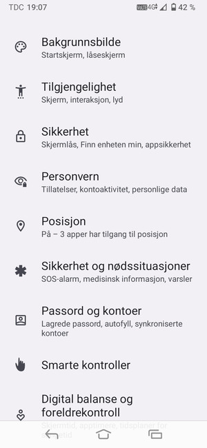 Bla til og velg Posisjon