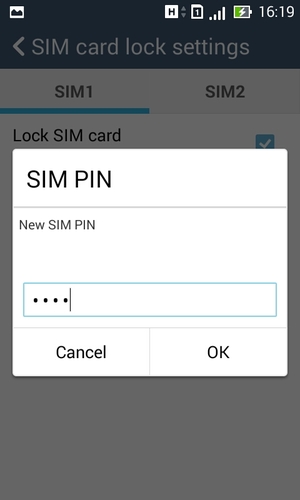 Enter your New SIM PIN and select OK