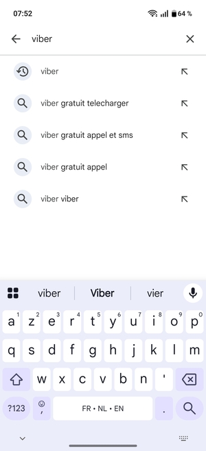 Saisissez le nom de l'appli et sélectionnez Rechercher
