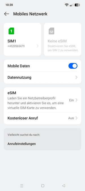 Wählen Sie eSIM