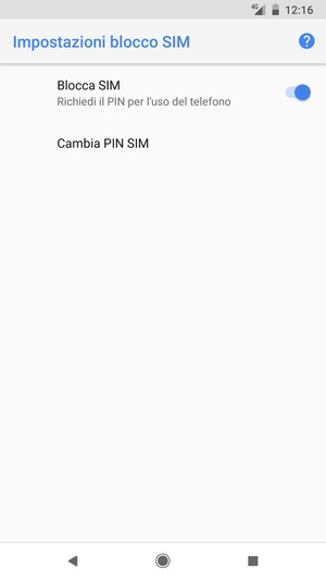 Seleziona Cambia PIN SIM