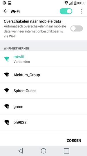 U bent nu verbonden met het WiFi-netwerk