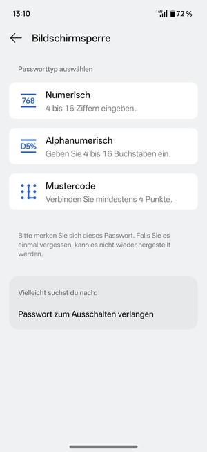 Wählen Sie Mustercode
