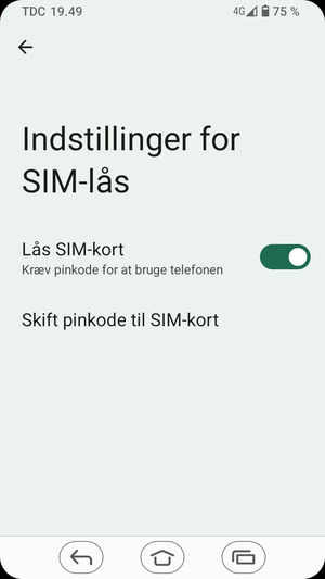 Vælg Skift pinkode til SIM-kort