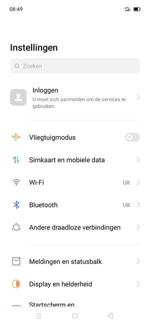 Selecteer Simkaart en mobiele data