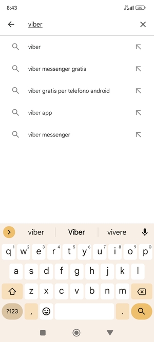 Inserisci il nome dell'app e seleziona Ricerca