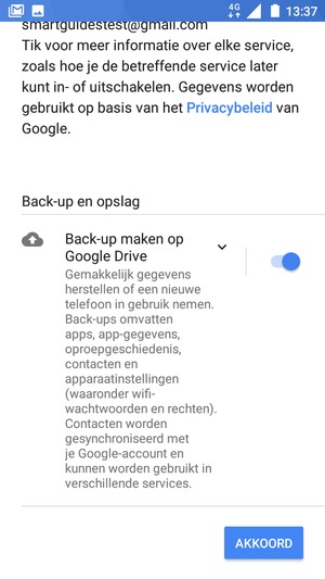 Selecteer AKKOORD