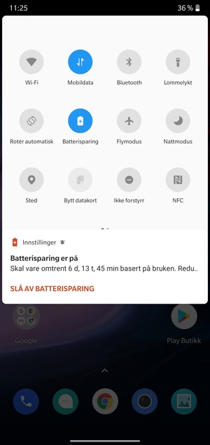 Slå Batterisparing på