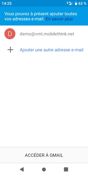 Sélectionnez ACCÉDER  À GMAIL